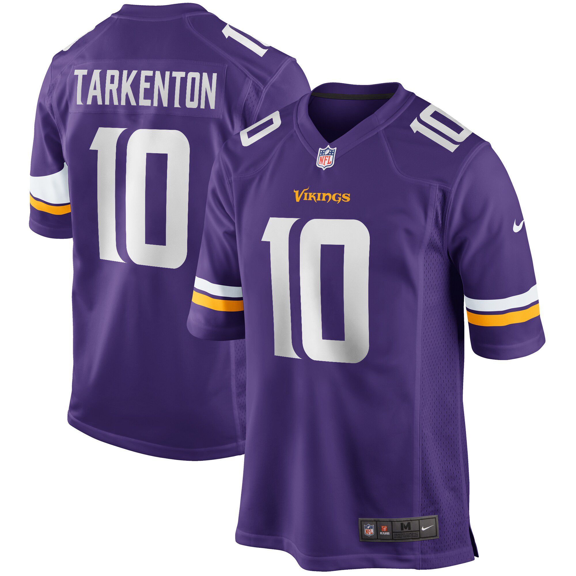 Men Minnesota Vikings #10 Fran Tarkenton Nike Purple Game Retired Player NFL Jersey